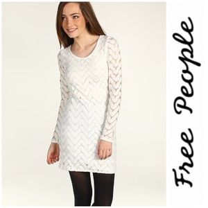 Free People Wild Thing Zig Zag Mini Dress In Ivory